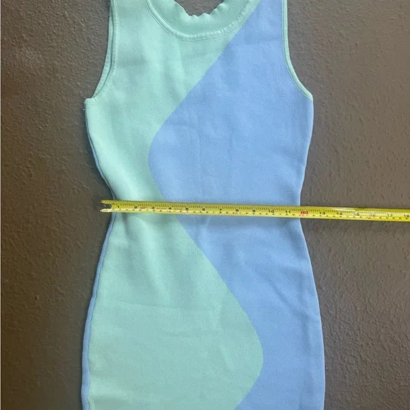 Aachoae Y2K Summer Sleeveless Bright Form-fitting Dress Green & Blue Size S - Picture 6 of 12